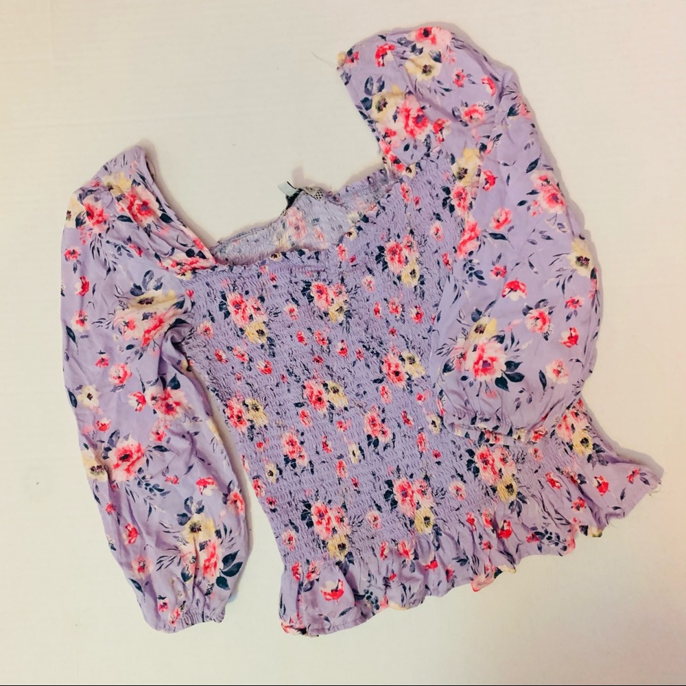 Floral Shirred Top